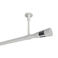 GARDINENSTANGE Sonette Tanara 280 cm (geteilt in 2 x 140 cm), 1-läufig, 20 mm Ø Weiß - Chromfarben/Weiß, Metall (280cm) - INTERDECO