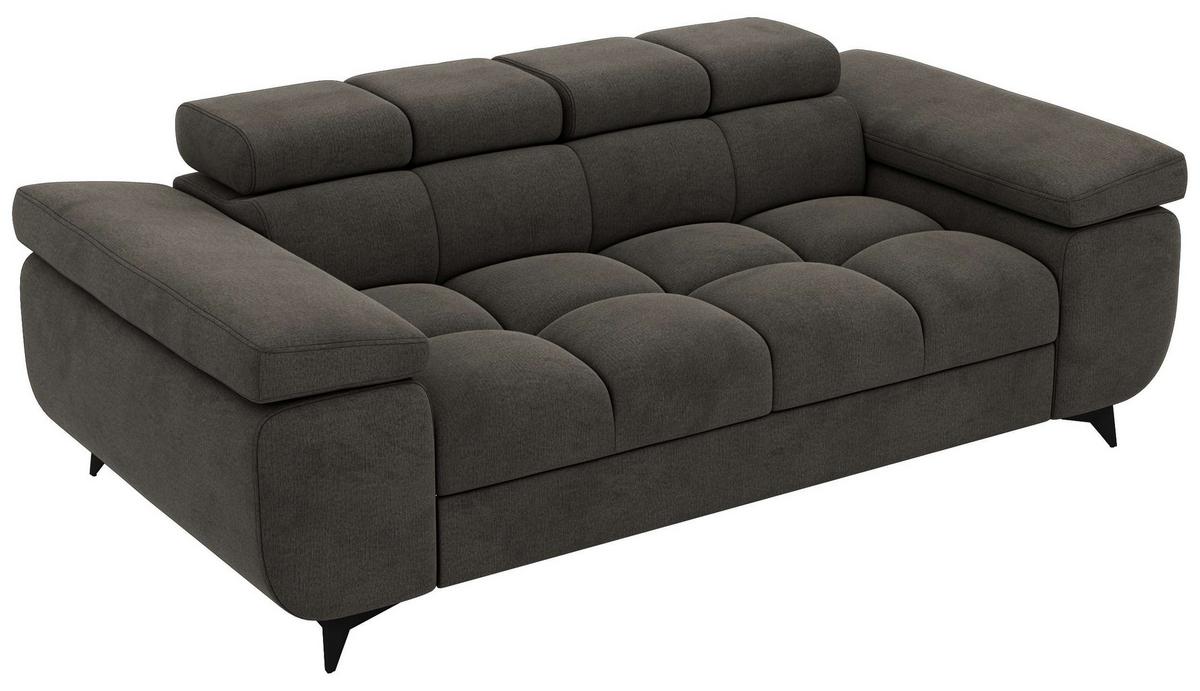 2-SITZER SOFA NIDELLO - Dunkelgrau Velvet - Dunkelgrau/Schwarz, Textil/Metall (194/70/97cm) - MKS
