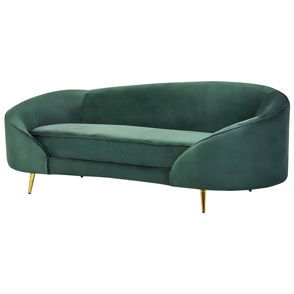 3-SITZER-SOFA Samtstoff Smaragdgrün Savar - Hellgrün, Textil (183/69/84cm) - Beliani