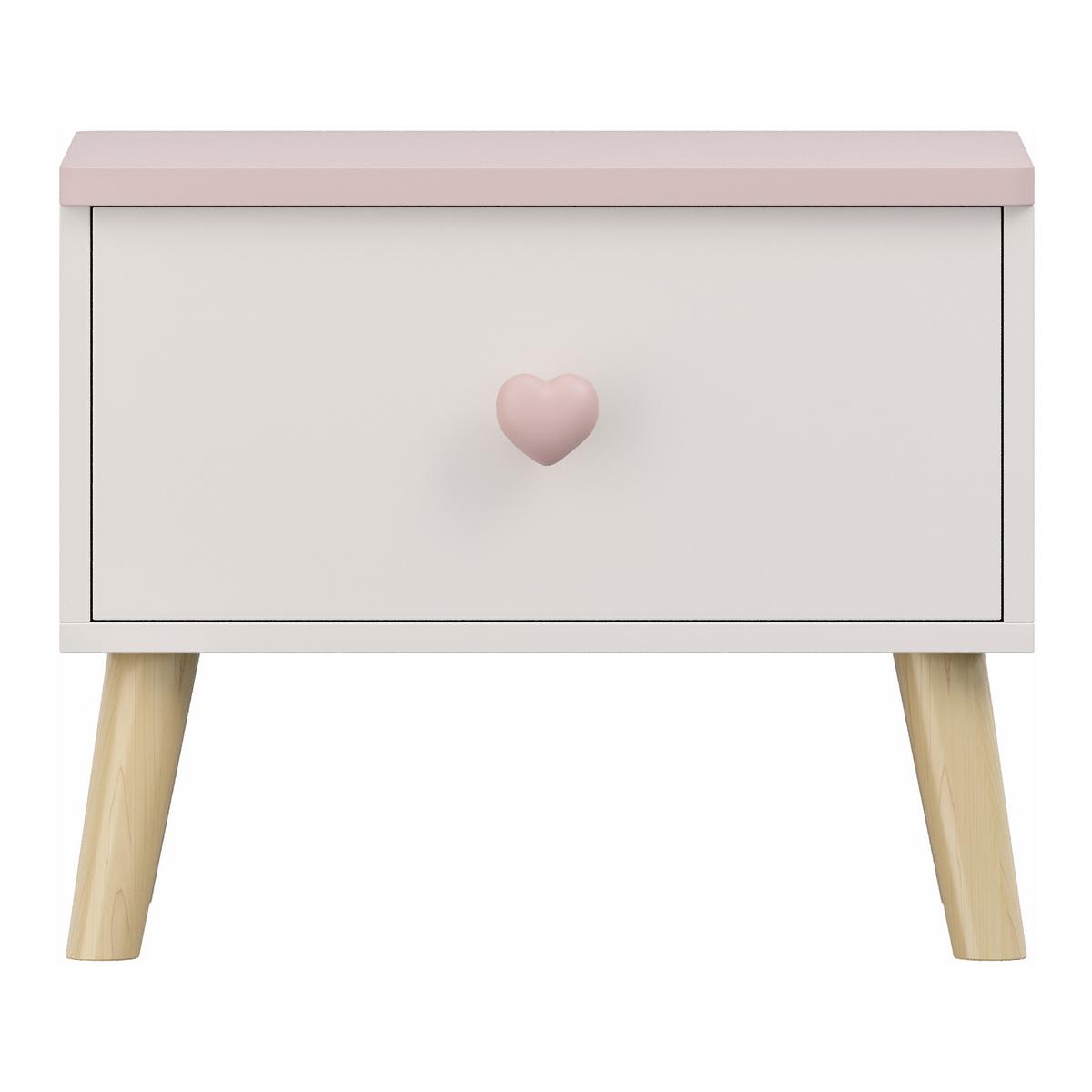 KINDERNACHTTISCH Sandnes - Rosa/Weiß, Holz/Holzwerkstoff (38/31/30cm) - [en.casa]