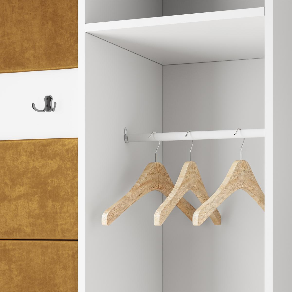 GARDEROBENSCHRANK VIRA 95/181/51 cm Modern Garderobe-Set Eiche Lefkas - Eichefarben/Gelb, Holzwerkstoff (95/181/51cm) - MASSENO