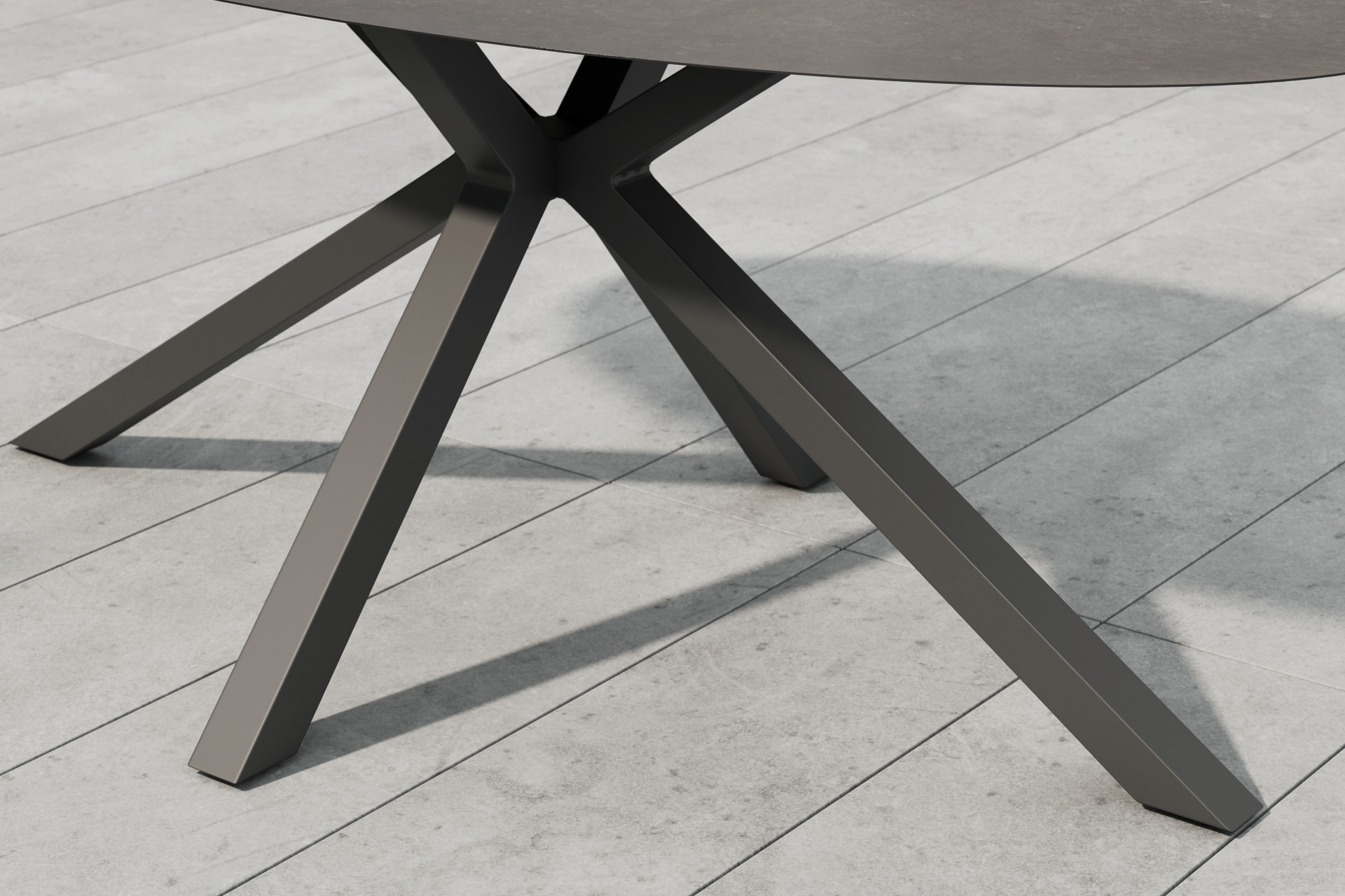 Gartentisch Anthrazit Aluminium rostfrei wetterbeständig Beinform eckig 