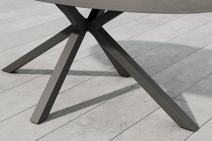 Gartentisch Anthrazit Aluminium rostfrei wetterbeständig Beinform eckig