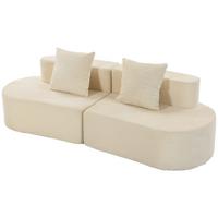 3-SITZER-SOFA Polyester Schaumstoff Beige - Beige, Textil (86/82/245cm) - HOMCOM