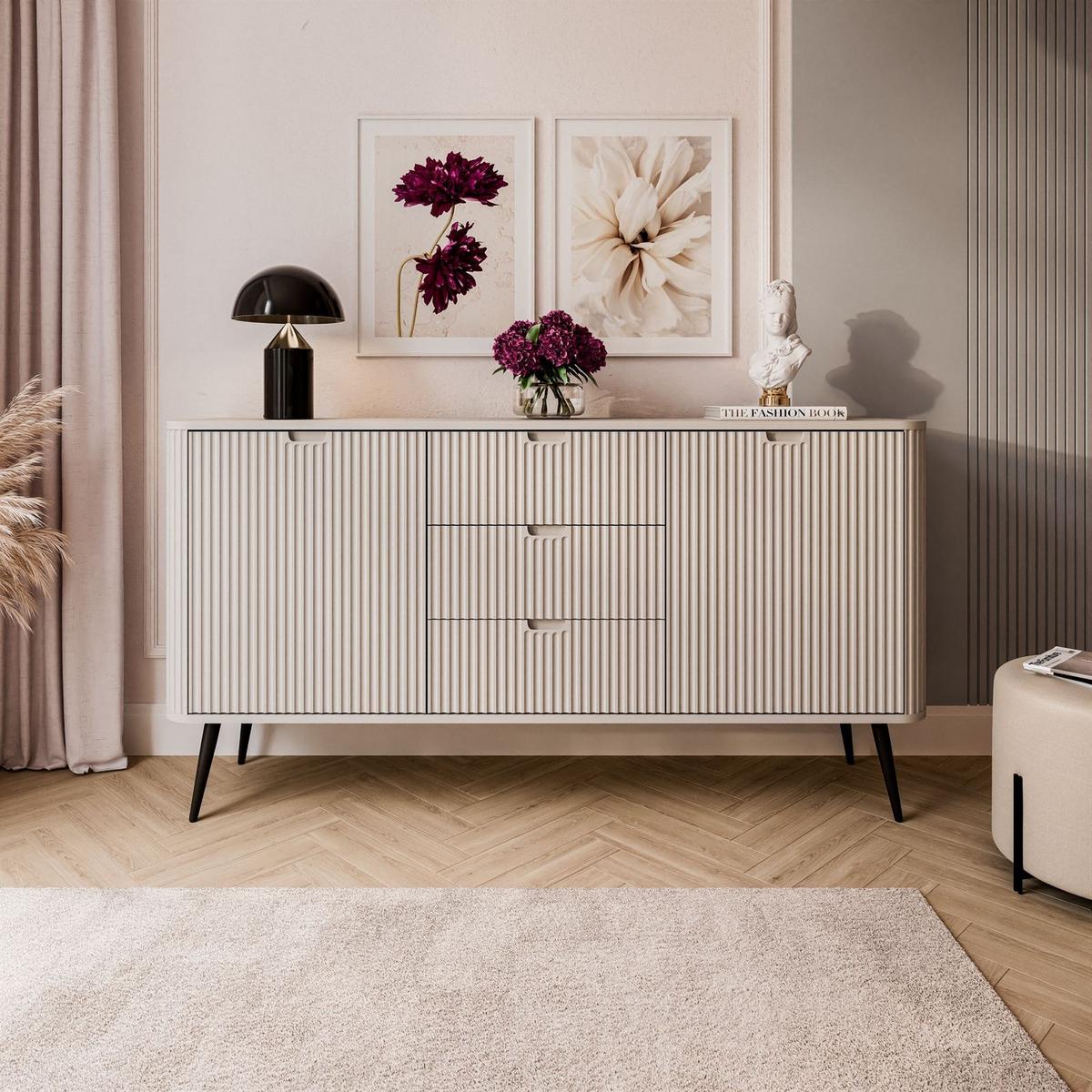 KOMMODE ZAIRA KSZ168 mit Schubladen Kaschmir - Kaschmir, Holzwerkstoff (168/87/39cm) - Lookway