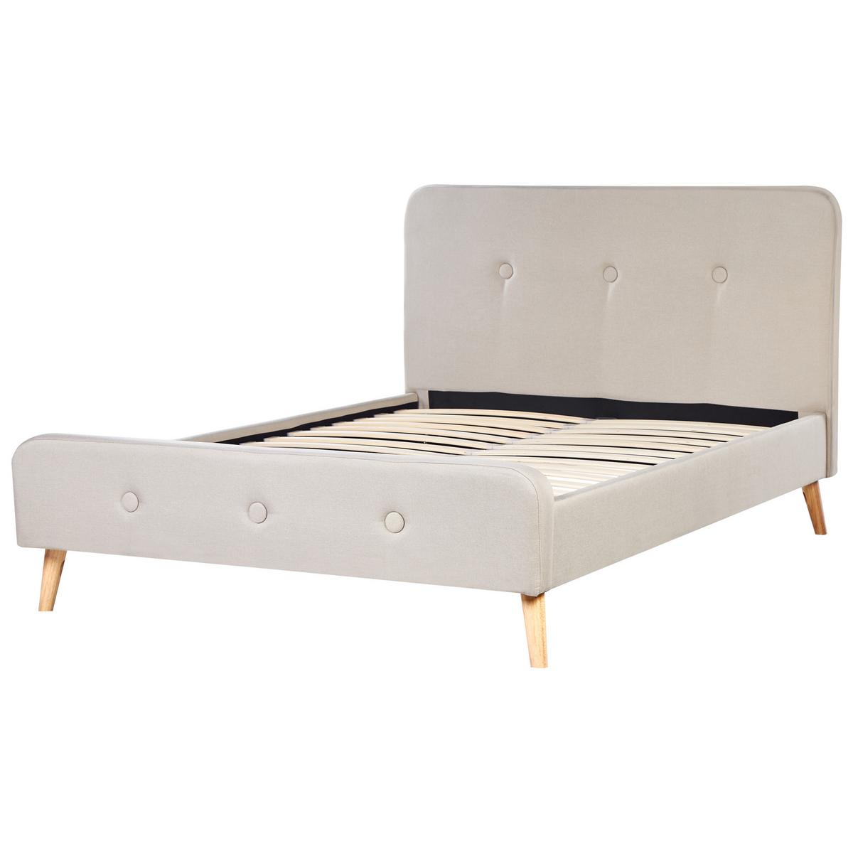 POLSTERBETT mit Lattenrost 140x200 cm Beige Rennes - Beige, Textil (140/200cm) - Beliani