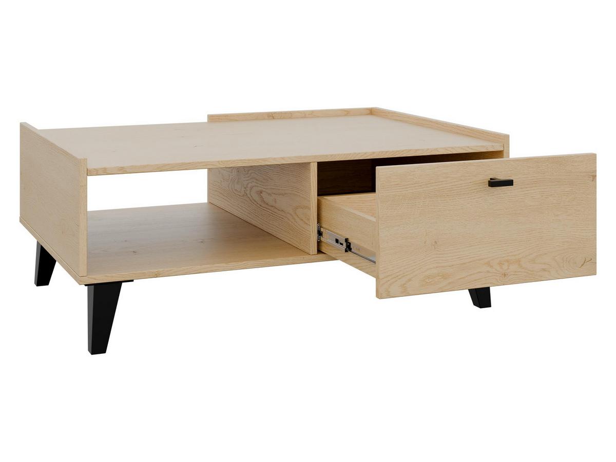 COUCHTISCH Vurkizo 1SZ - Eichefarben/Schwarz, Holzwerkstoff/Kunststoff (70/100/40cm) - MIRJAN24