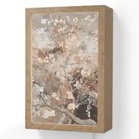 WANDLEUCHTE Mandelblüte - Kunst - Van Gogh - Beige - Abstrakt 20x30 cm - Graubraun, Holzwerkstoff (20/30/8cm) - OnlyWow