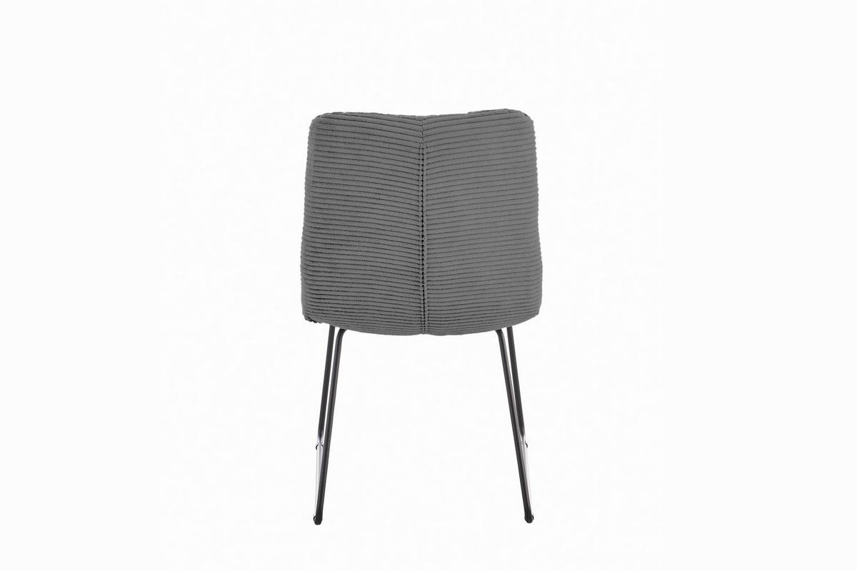 ESSZIMMERSTUHL NEW CHARME Grau Cord (1er-Set) - Grau, Textil (52/87/66cm) - KAWOLA