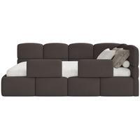 KINDERBETT Cloudy Braun 120 cm, Chenille - Schwarz/Braun, Kunststoff/Textil (120/200cm) - Selsey