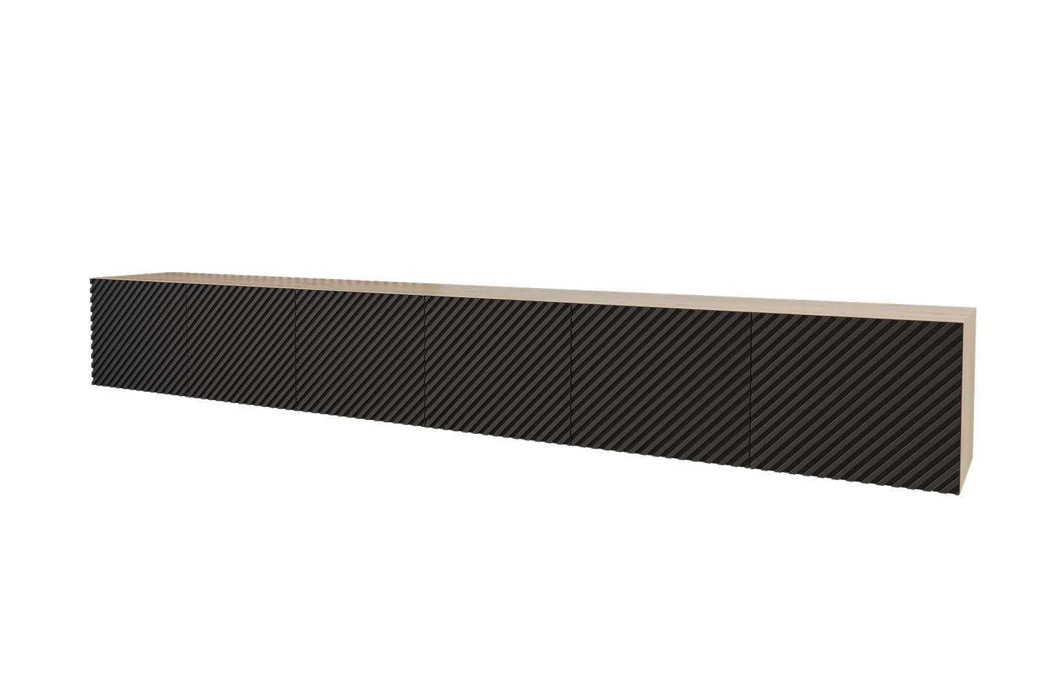LOWBOARD ZENO-W 3x100x40x40 cm - Artisan / Schwarz - Schwarz, Holzwerkstoff (300/40/40cm) - ALTDECOR