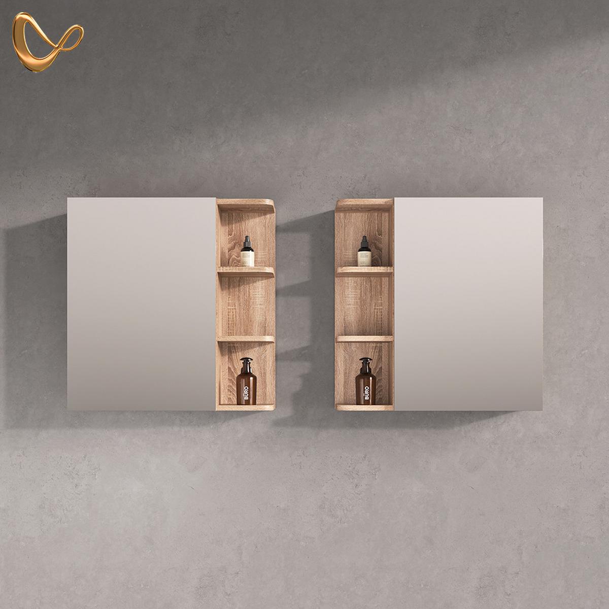SPIEGELSCHRANK Fucino Sonoma 62 x 64 cm - Sonoma Eiche, Holzwerkstoff (62/64/20.8cm) - Livinity®