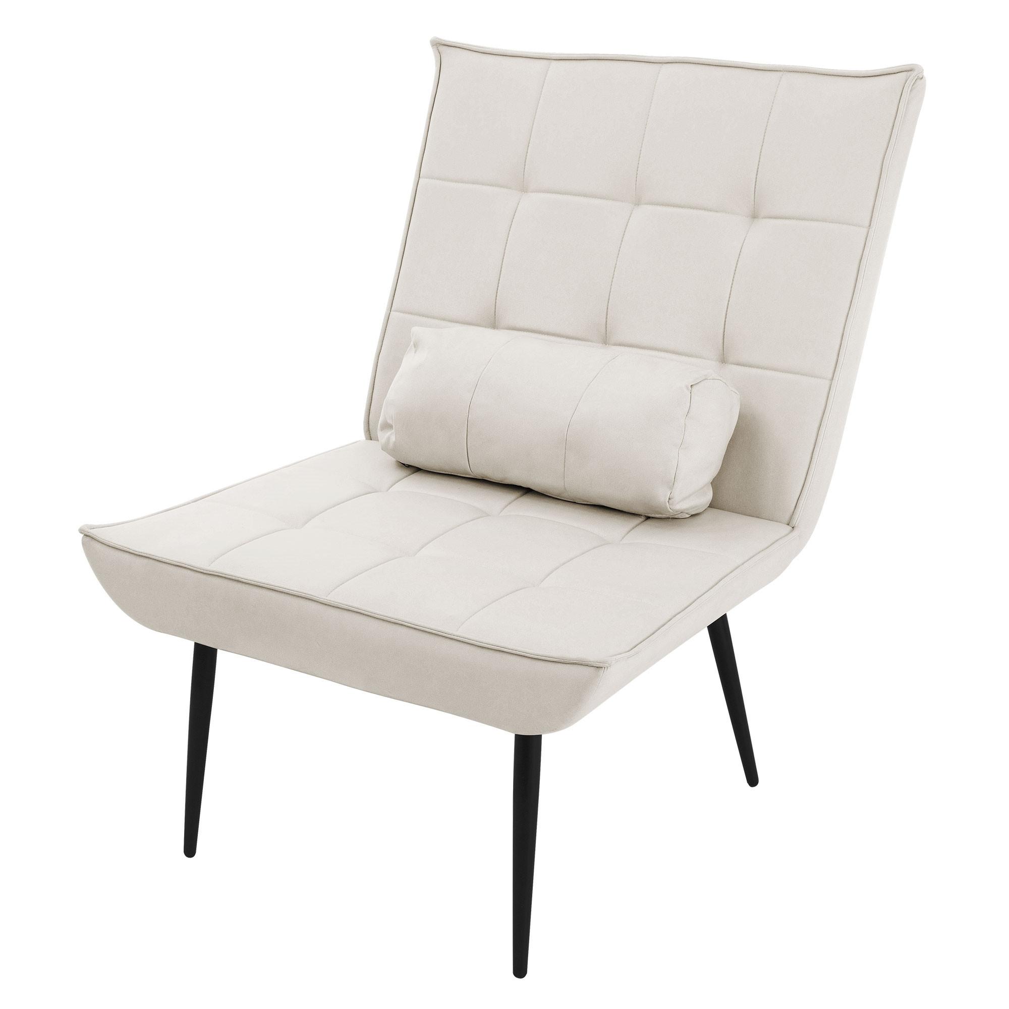 RELAXSESSEL Weiß - Beige/Schwarz, Metall (97/100/79cm) - ML-DESIGN