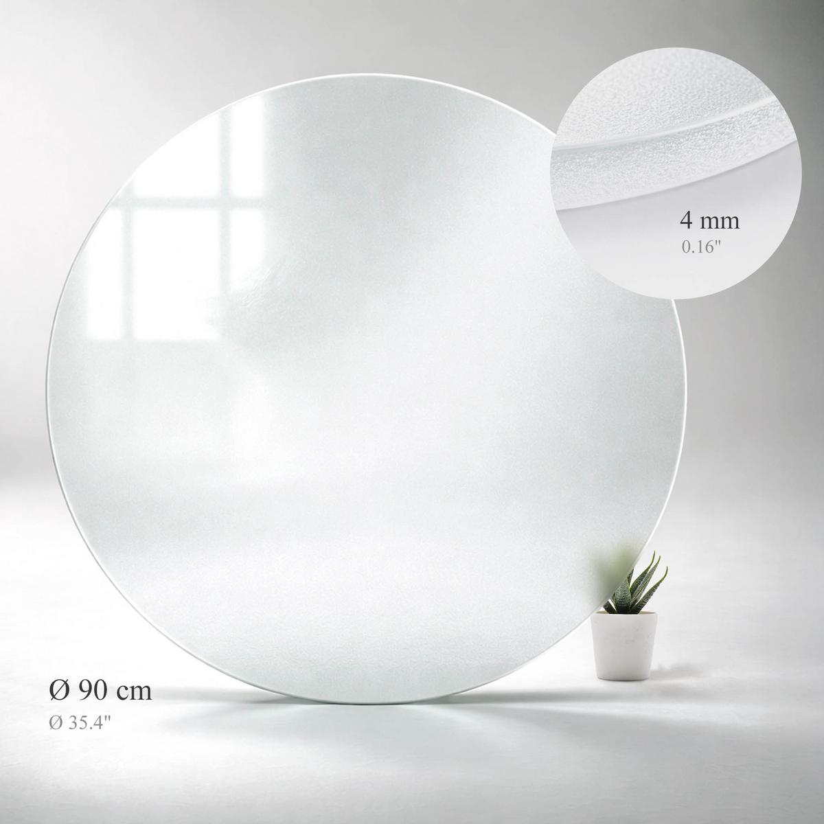TISCHPLATTE Ø90 cm milchglas - Transparent, Glas (90/90/0.4cm) - TULUP