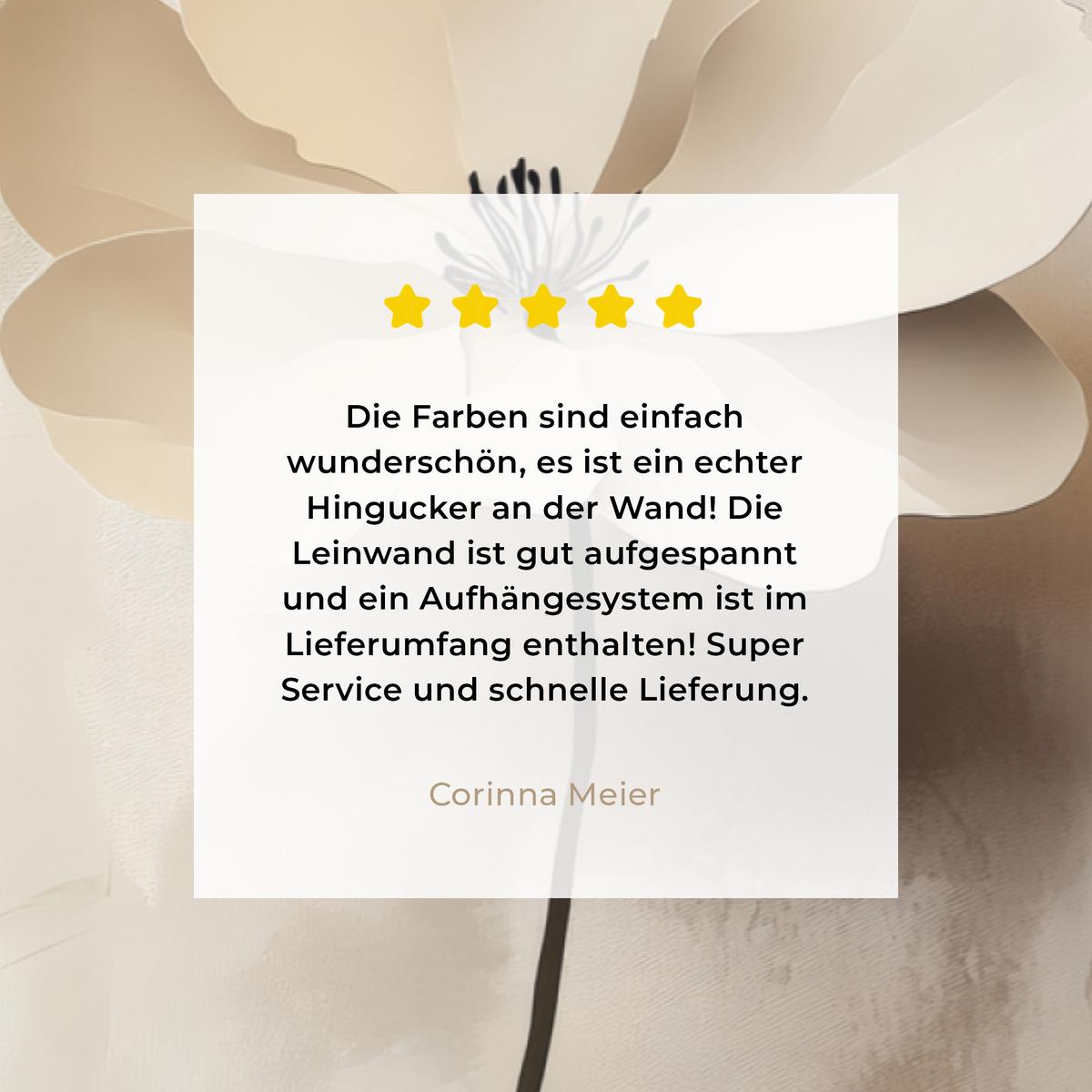 LEINWANDBILD Blume - Beige - Farbe - Schatten Gemälde 60x40 cm - Creme, Textil (60/40cm) - MuchoWow