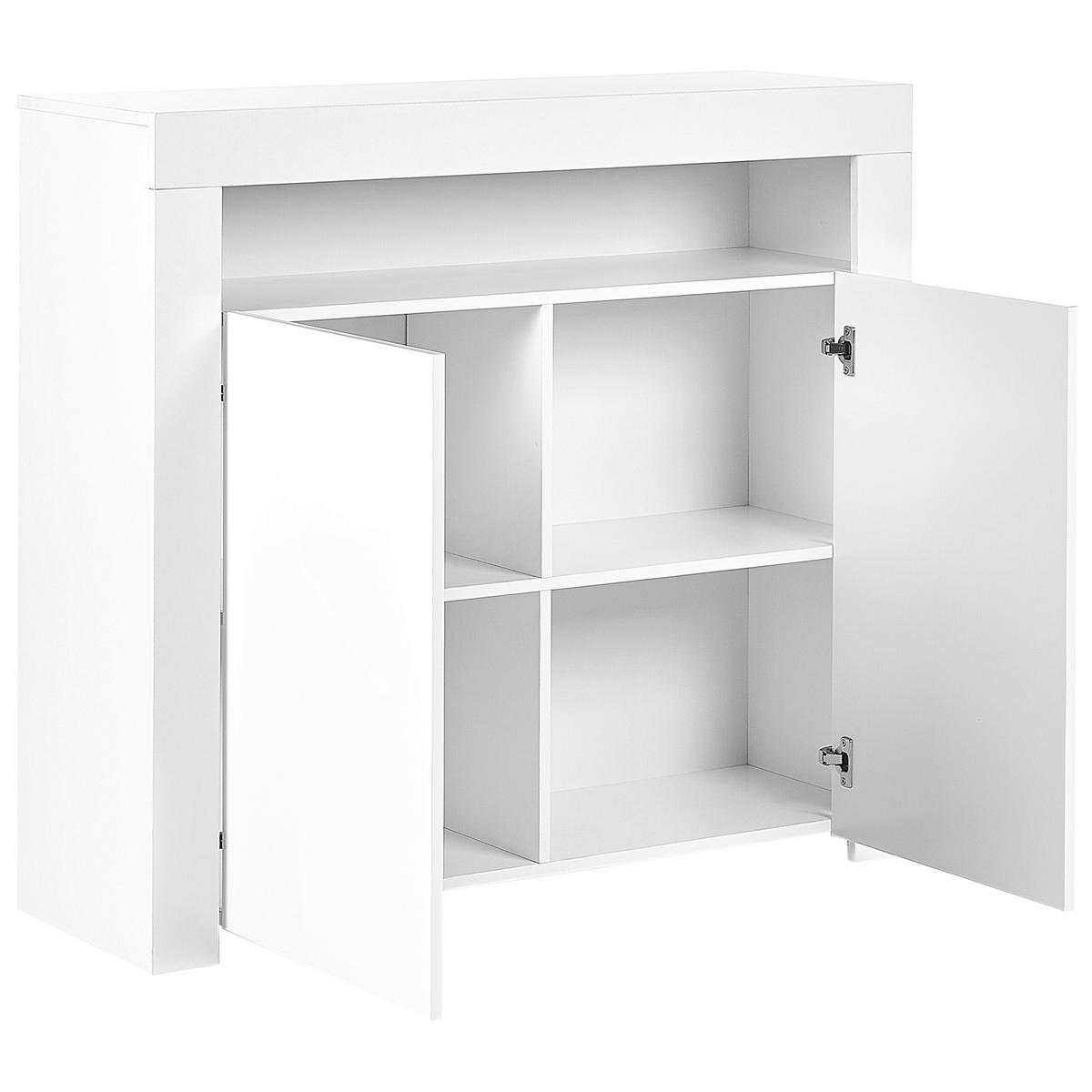 SCHRANK Weiß Covina - Weiß, Holzwerkstoff (108/97/35cm) - Beliani