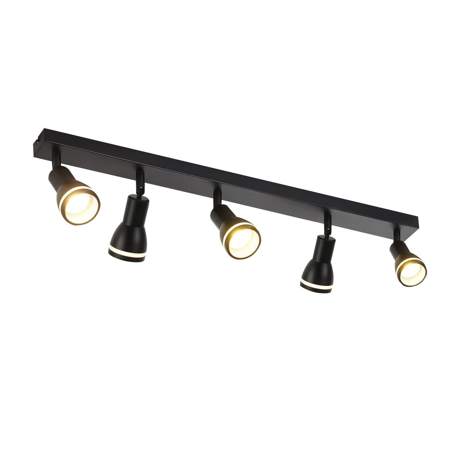 DECKENSTRAHLER Kreuznach 5-flammig 69/5/15.7 cm - Schwarz, Metall (69/5/15.7cm) - Nettlife
