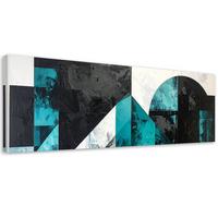 LEINWANDBILD 3D und geometrisch 120x40cm - Türkis, Textil (120/40cm) - Feeby