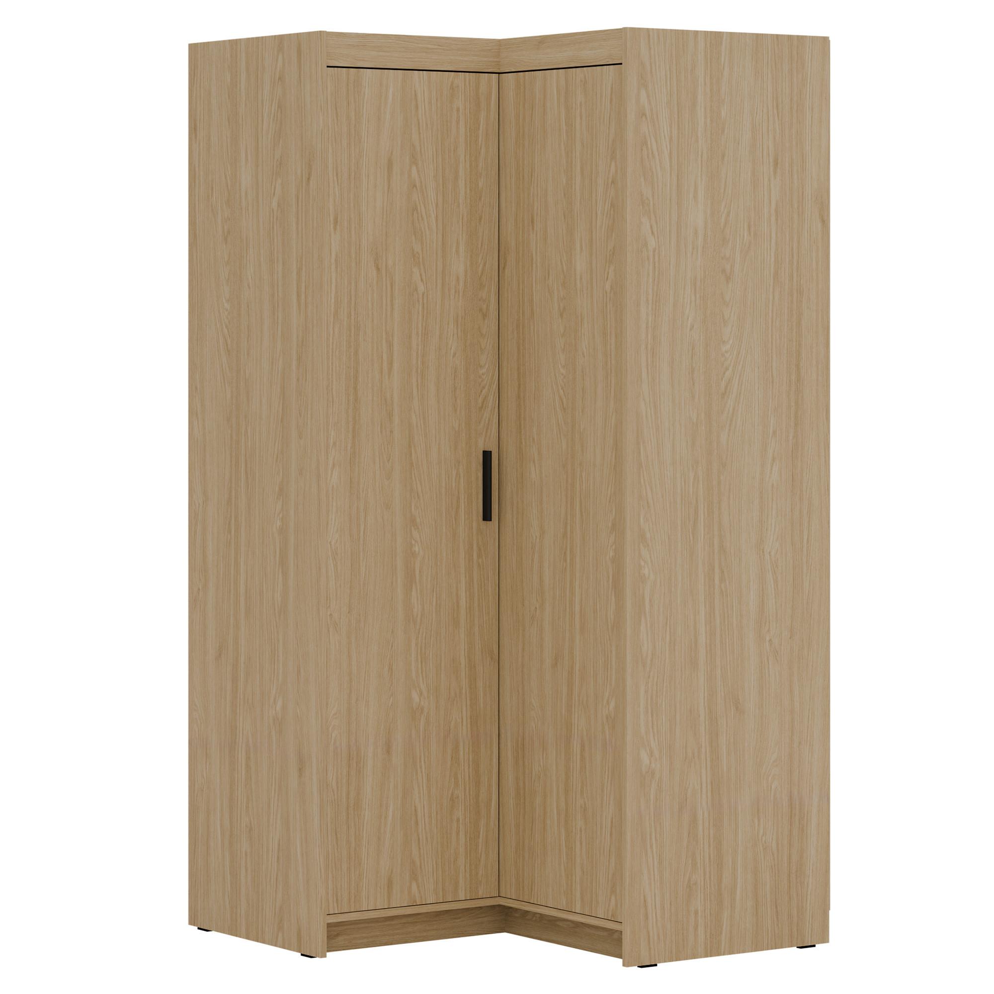 ECKSCHRANK Elena mit 2 Türen, 95x95 cm, Eiche Geölt - Hellbraun/Eichefarben, Holzwerkstoff (95/190.5/95cm) - Beautysofa