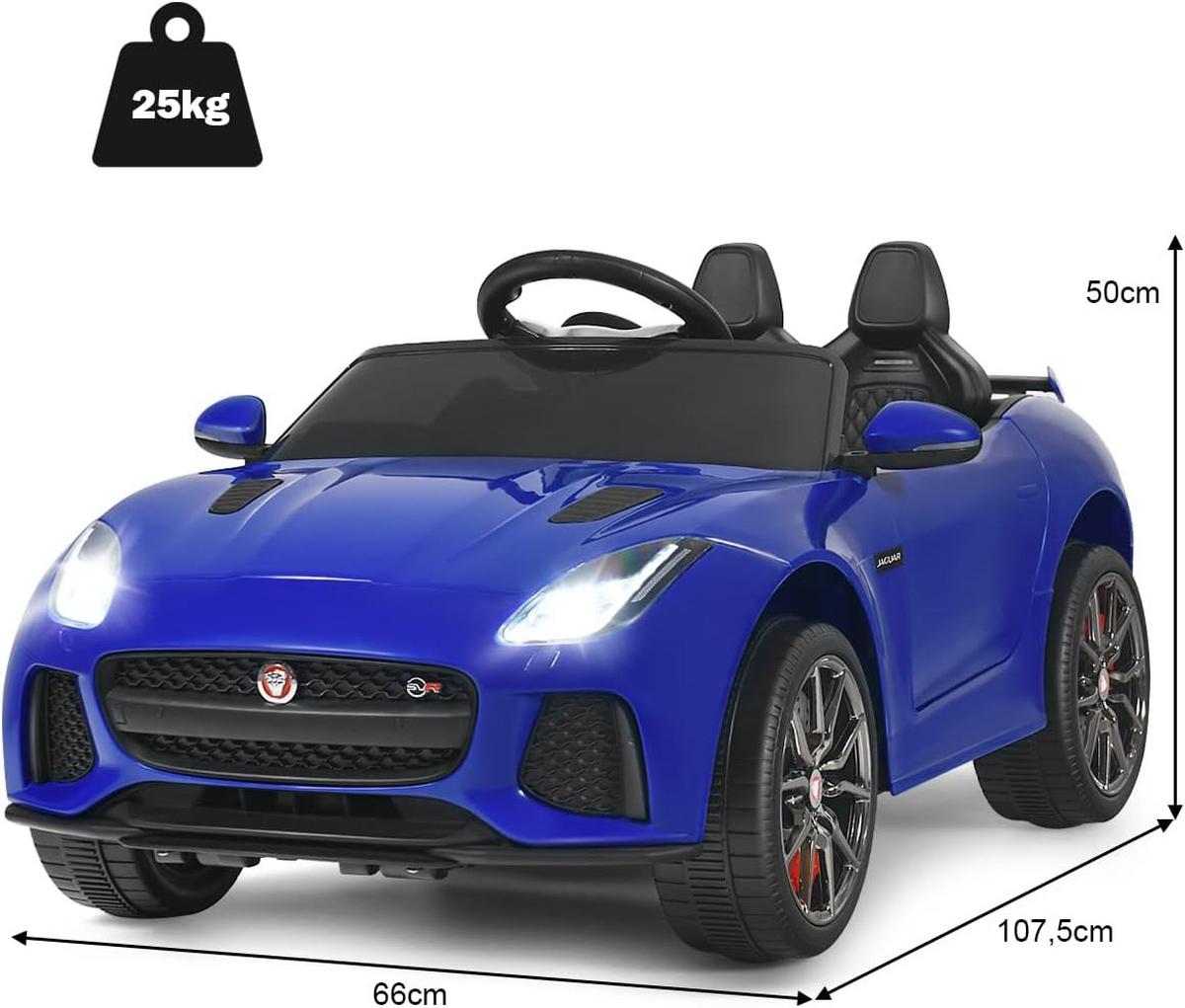 KINDERAUTO Jaguar 12V Elektro Blau - Blau, Kunststoff (66/107.5/50cm) - COSTWAY