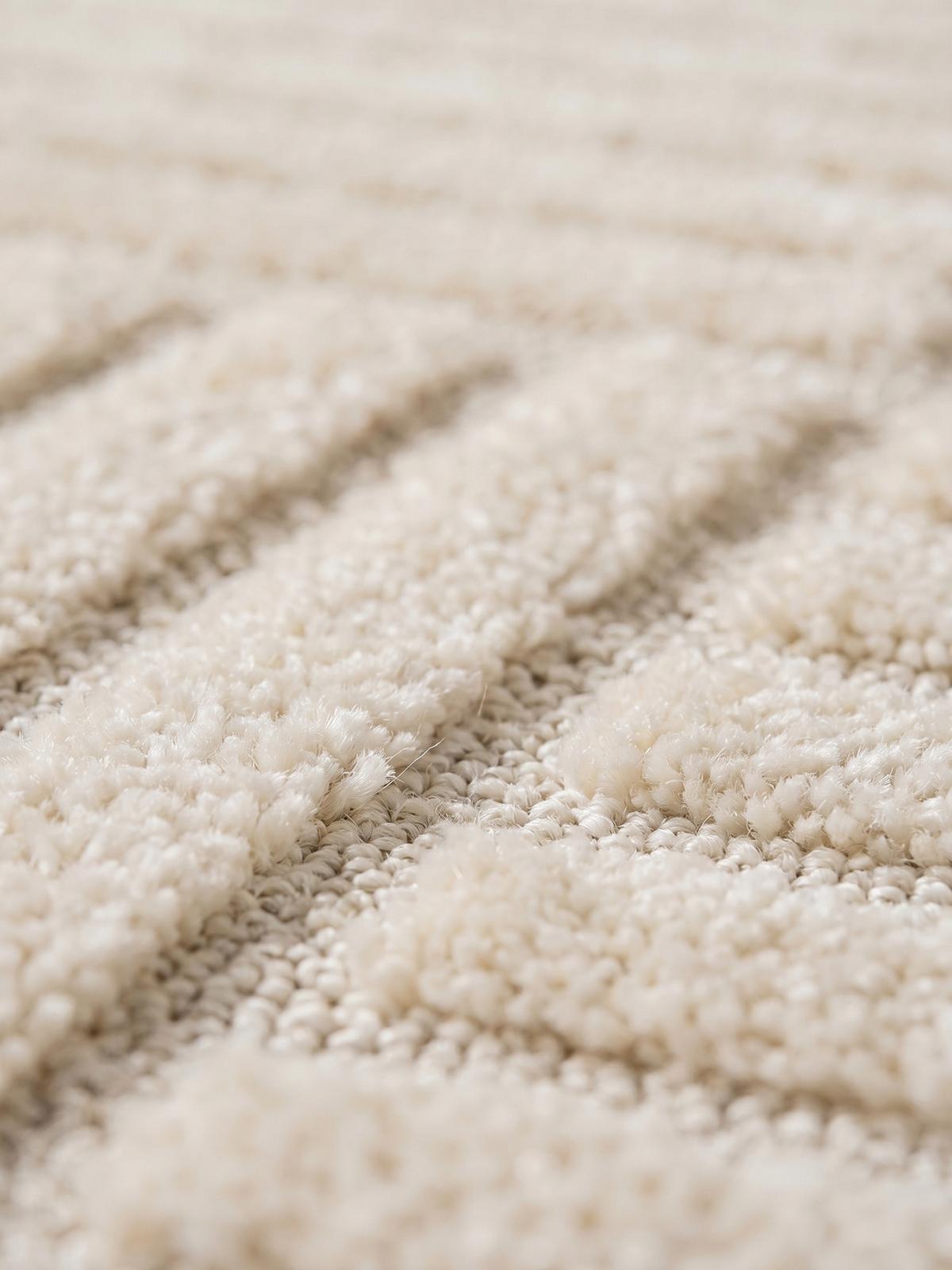TEPPICH Hochflor RIGI in Creme, mit Cord-Streifen-Patchwork, 80 x 150 cm - Beige, Textil (150/80cm) - KADIMA DESIGN