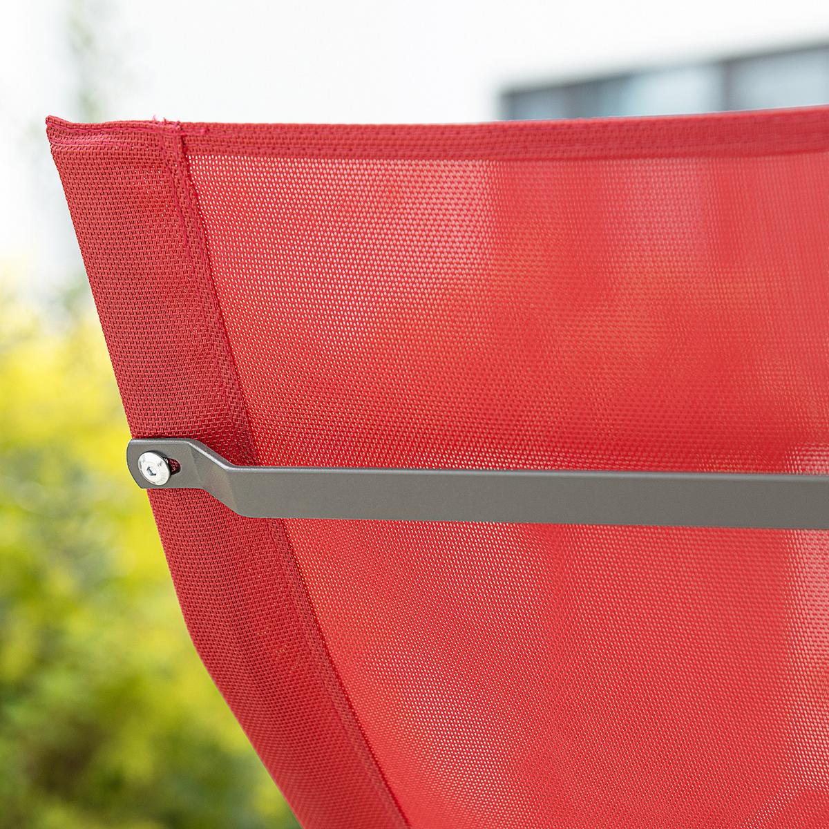 SONNENLIEGE Rot - Rot, Metall (145/85/57cm) - SoBuy