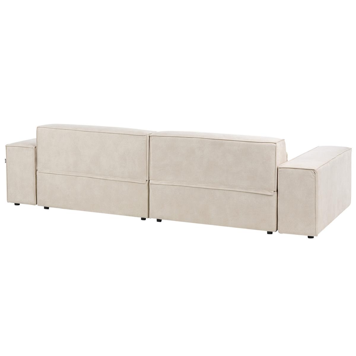 2-SITZER-SOFA Samtstoff hellbeige Hellnar - Beige, Textil (262/70/126cm) - Beliani