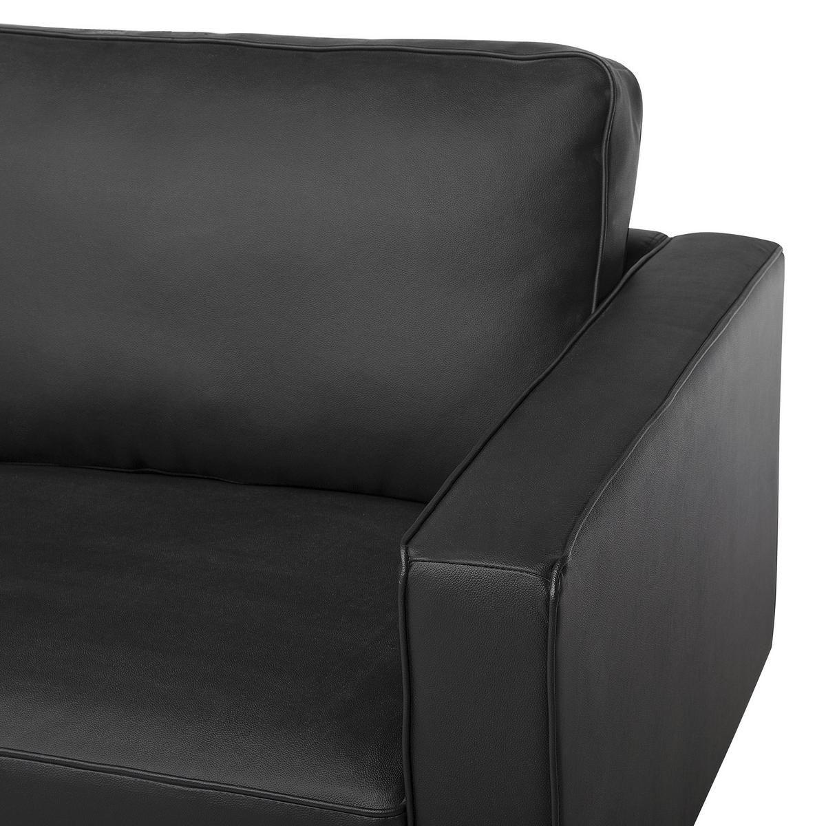 3-SITZER-SOFA Echtleder Schwarz Savalen - Schwarz, Leder/Fell (204/87/91cm) - Beliani