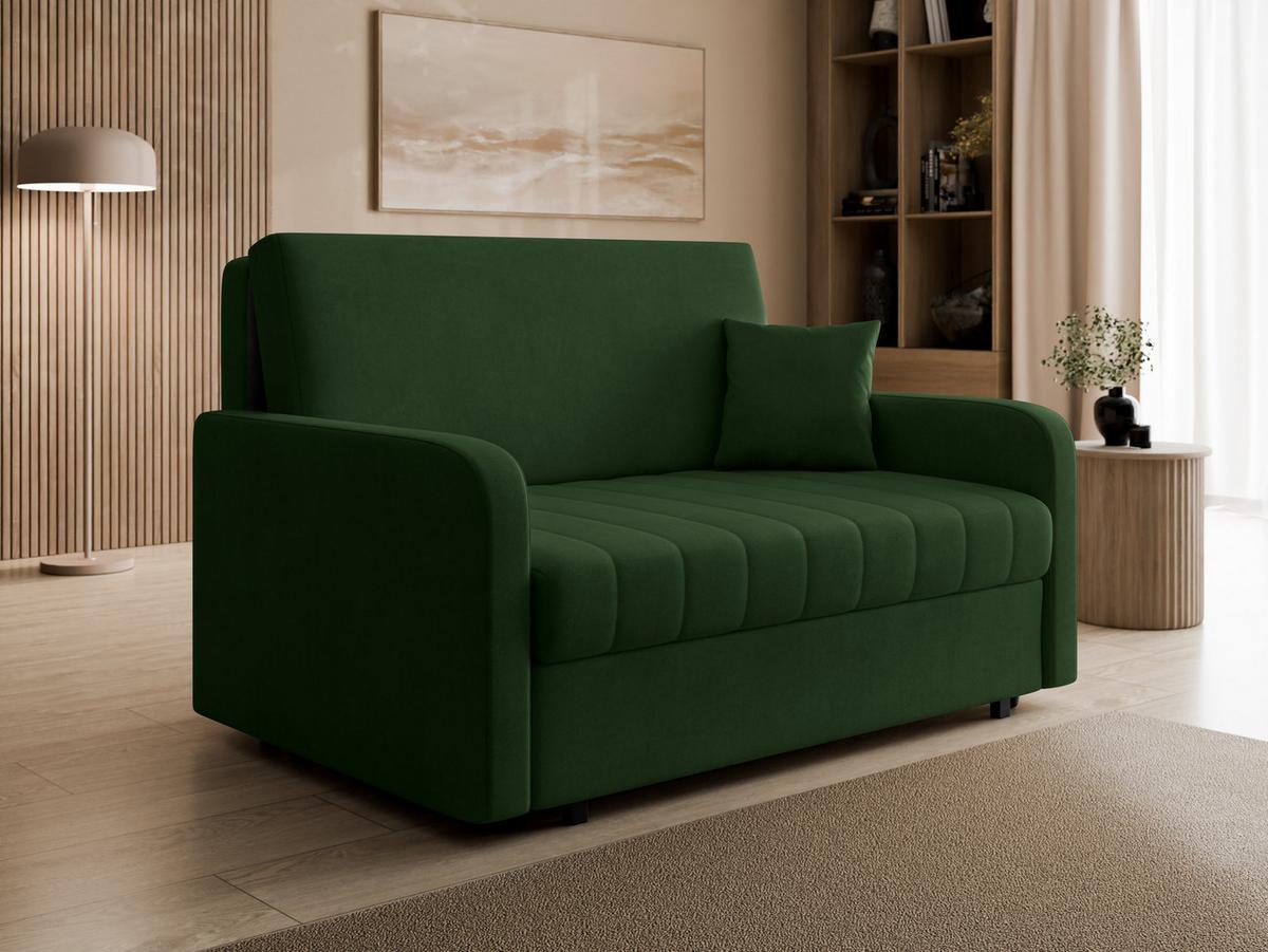 SCHLAFSOFA Viva Silk III - Dunkelgrün/Schwarz, Holz/Textil (152/85/98cm) - MIRJAN24