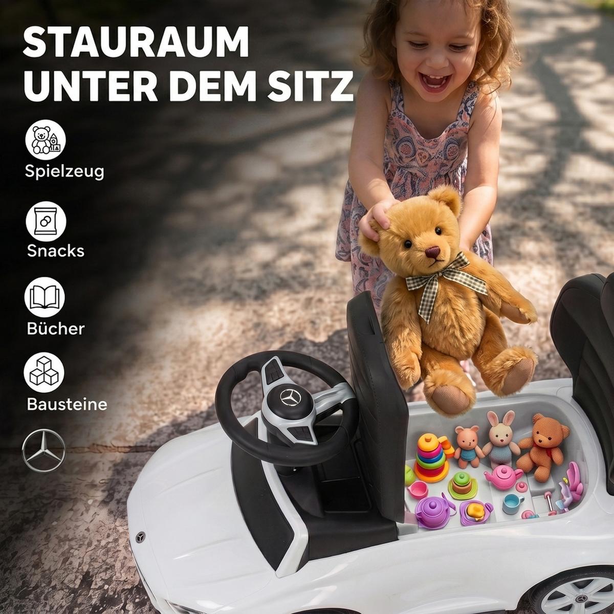RUTSCHAUTO Stahl Weiß - Weiß, Kunststoff (83/40/90cm) - AIYAPLAY