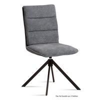 ESSZIMMERSTUHL drehbar (4er-Set) Dekava 47x92x60 Schwarz/Grau - Schwarz/Grau, Kunststoff (60/92/47cm) - 58aufmkessel