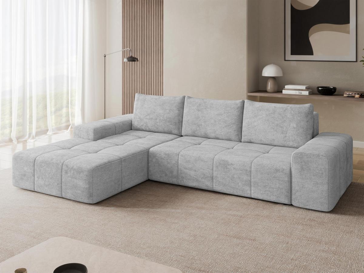 ECKSCHLAFSOFA Tonseo L, Seite: Links - Hellgrau/Schwarz, Holz/Kunststoff (275/173cm) - MIRJAN24
