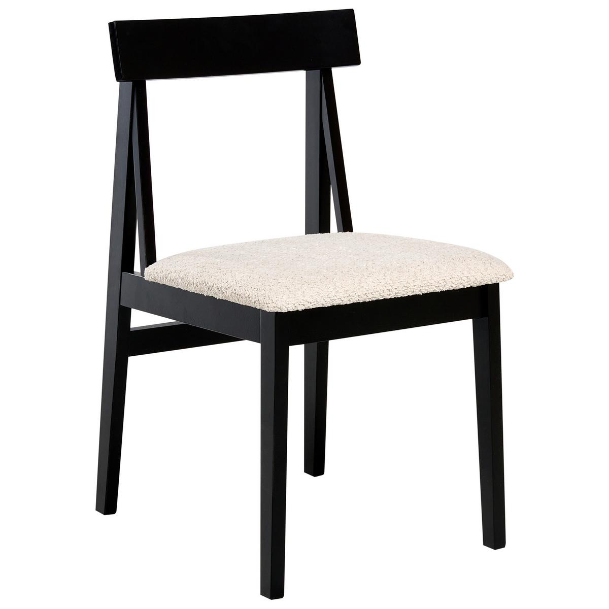 ESSZIMMERSTUHL 2er-Set Holz Schwarz/Beige Isle - Beige, Holz (45/82/55cm) - Beliani