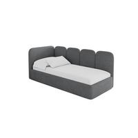 EINZELLBETT Jugendbett mit Bettkasten und Matratze H3/H4, Rechts - VELY 90x200 Dunkelgrau - Schieferfarben, Holzwerkstoff/Textil (90/200cm) - ALTDECOR