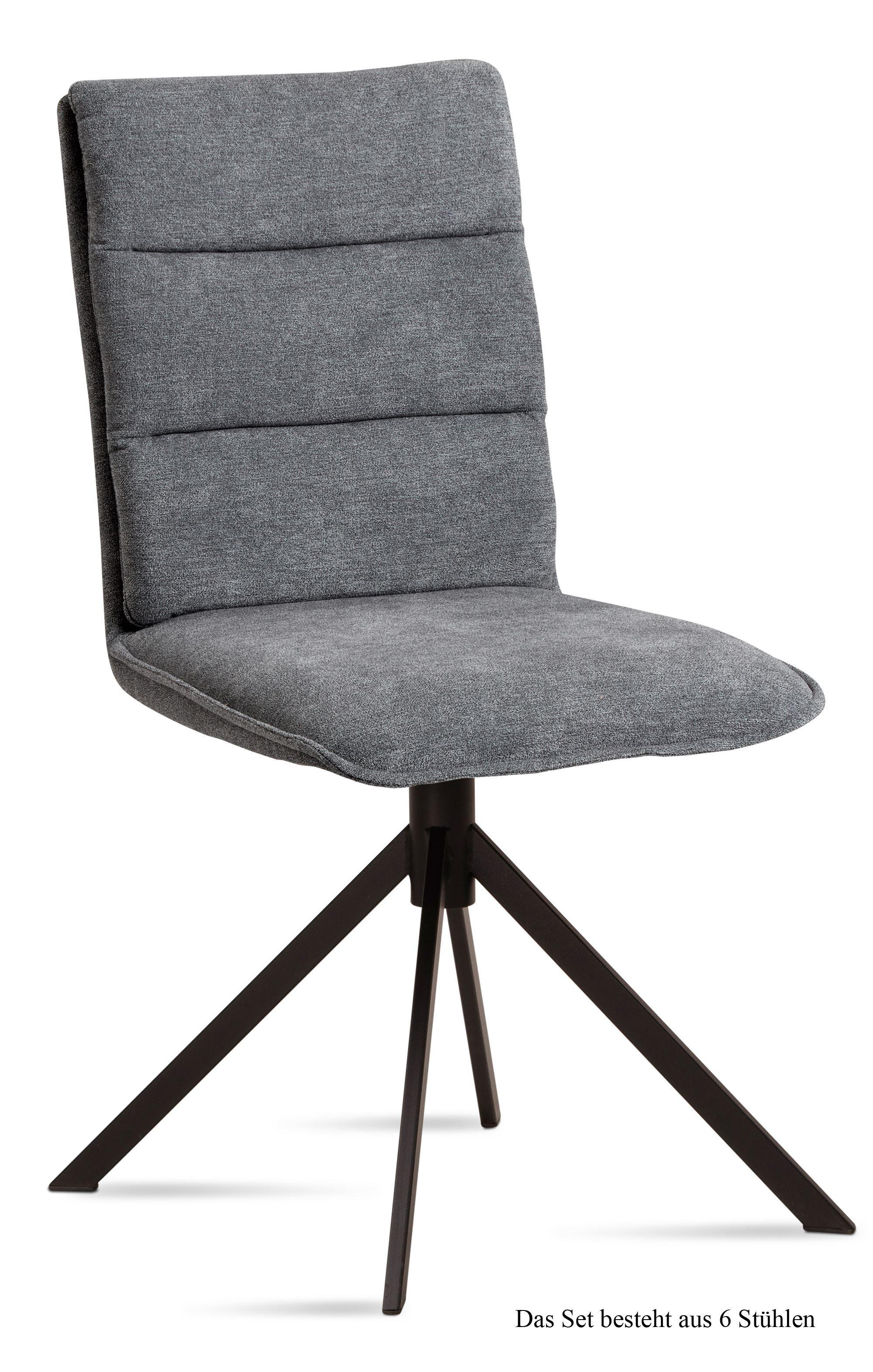 ESSZIMMERSTUHL (6er-Set) Dulce 47x92x60 Schwarz/Grau - Schwarz/Grau, Kunststoff (60/92/47cm) - 58aufmkessel