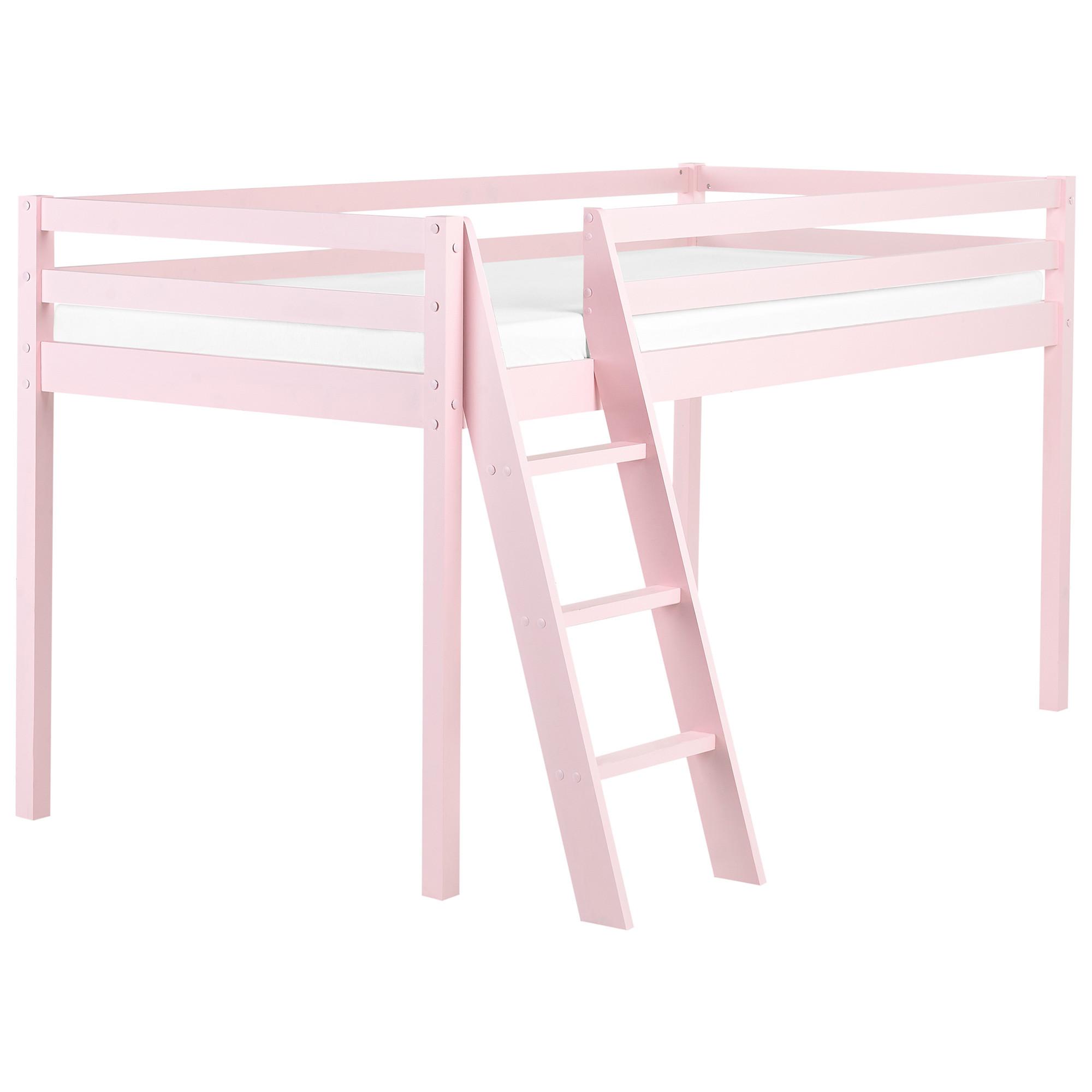 HALBHOCHBETT 90x200 cm Rosa Ascoux - Pink, Holz (90/200cm) - Beliani