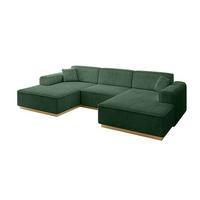 WOHNLANDSCHAFT IREA-U1-v2 - 301x165x80 cm Grün - Currygelb, Holzwerkstoff/Textil (301/80/165cm) - ALTDECOR