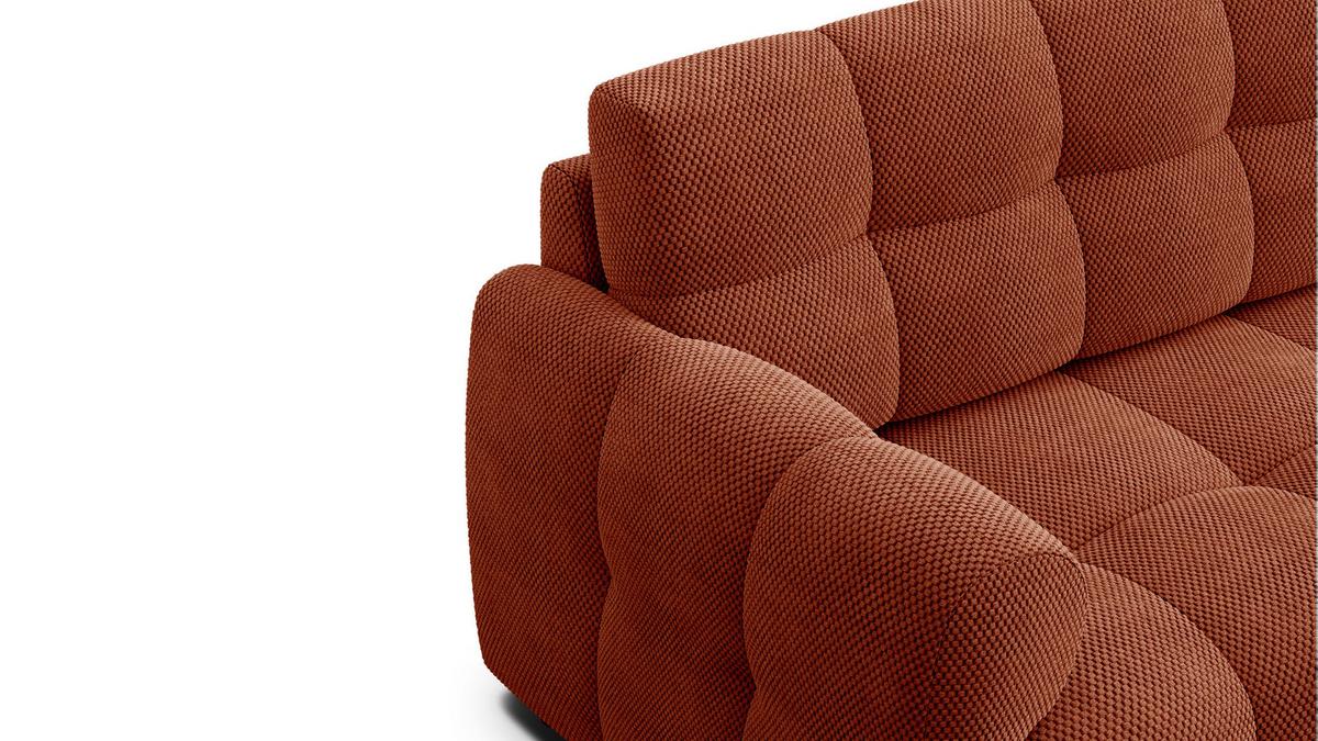 ECKSOFA MELLOW 5-Sitzer, dunkelorange - Dunkelorange/Schwarz, Holz/Textil (283/191cm) - Wozimo