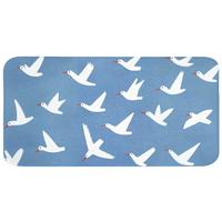WC-VORLEGER Vögel - Weiß - Muster WC Teppich 120x60 cm - Blau, Textil (120/1cm) - OnlyWow