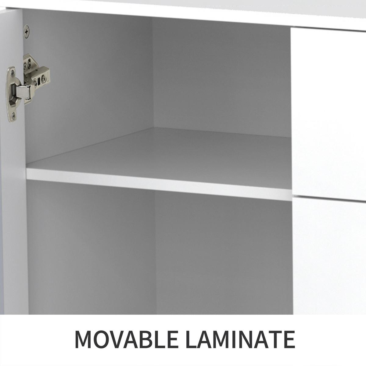 SIDEBOARD White 147.5/40/102 cm - Weiß, Holz (147/102/40cm) - Urban Meuble