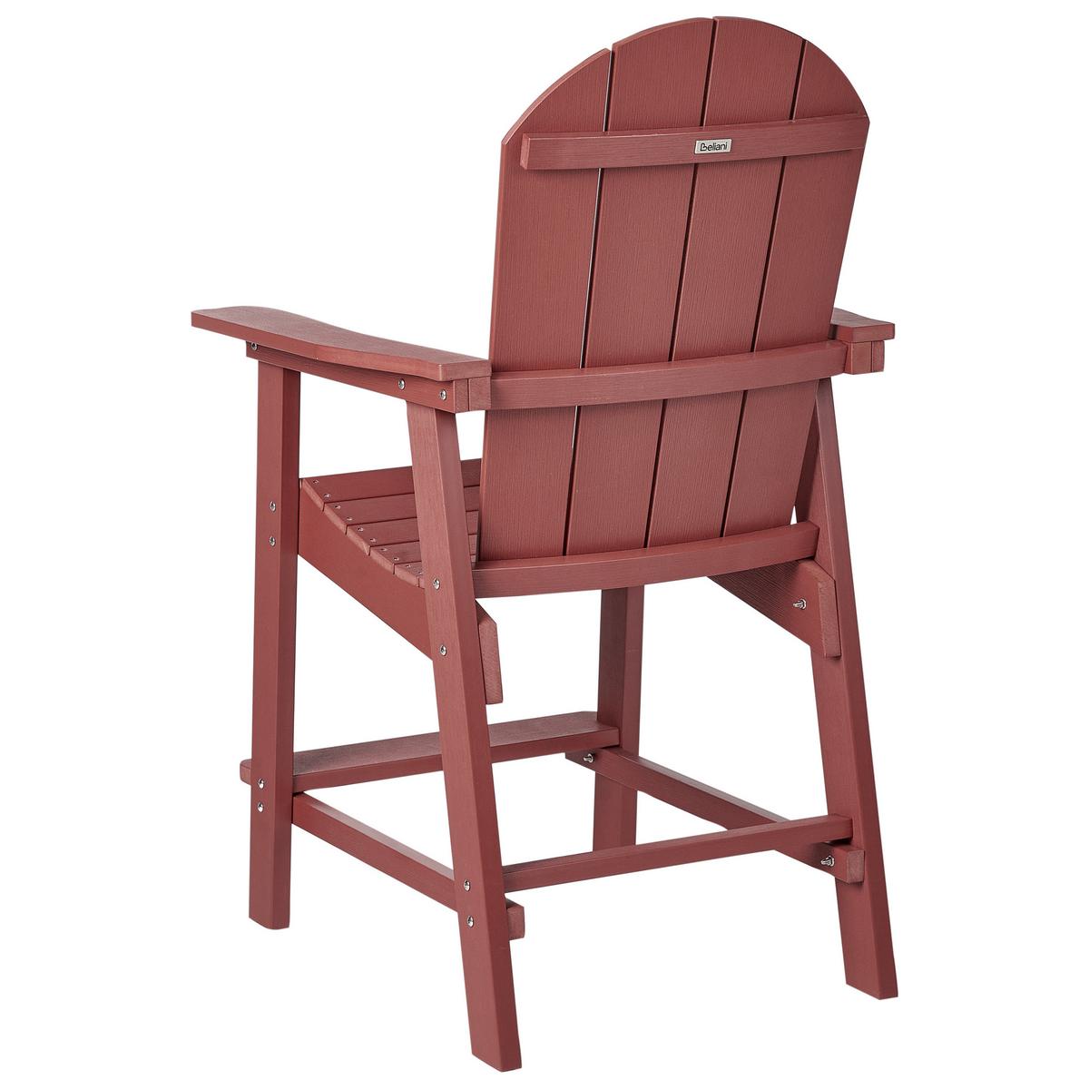 BISTRO-SET 2-Sitzer Rot Adirondack - Rot, Kunststoff - Beliani