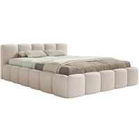 POLSTERBETT Cloudy Low Hellbeige Chenille, 120x200 cm - Ecru/Schwarz, Kunststoff/Textil (120/200cm) - Selsey