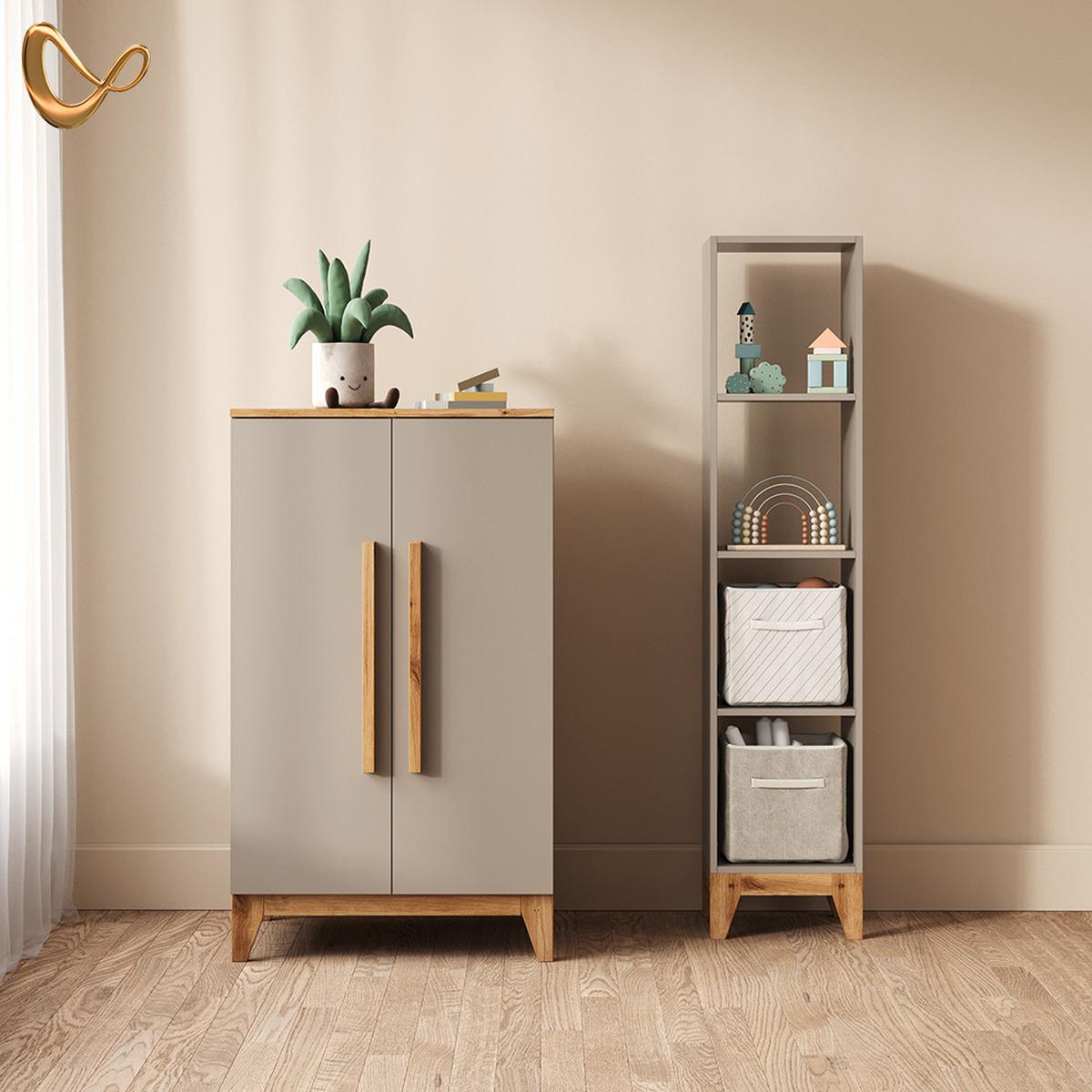 KINDERKLEIDERSCHRANK Mailo Cashmere/Artisan 70 x 120 cm - Kaschmir/Eiche Artisan, Holzwerkstoff (70/120/53.4cm) - Livinity®