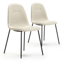 STUHL 2er-Set Brenda beige - Beige, Textil/Metall (54/85/44cm) - VS Venta-stock