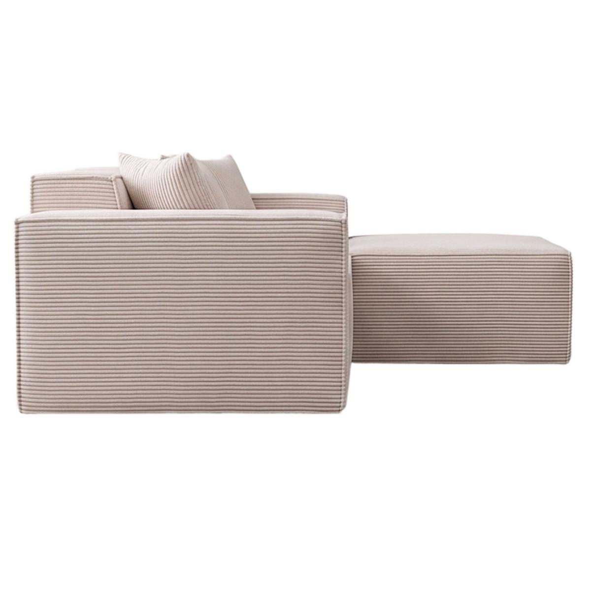 ECKSOFA cordstoff 279 cm flexibles design - Beige, Textil (279/165cm) - Urban Meuble