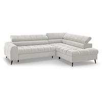 ECKSCHLAFSOFA Vinni Beige, Chenille-Stoff, rechts - Beige, Textil (265/205cm) - Beautysofa