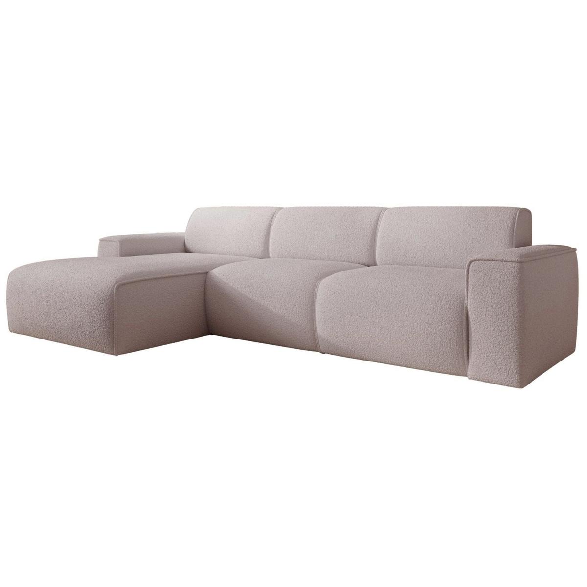 ECKSOFA Bouvi Beige links - Beige/Schwarz, Kunststoff/Textil (310/165cm) - Selsey