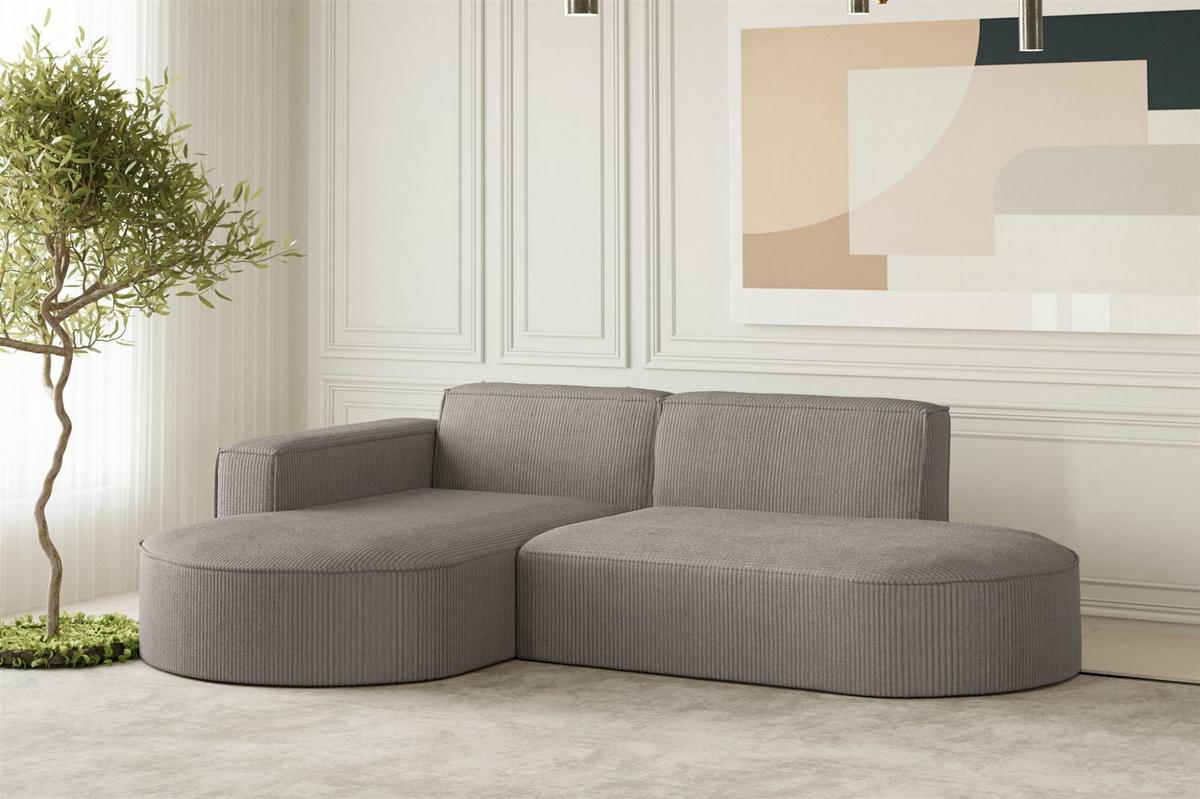 SOFASET Palma In Scala - Grau, Holzwerkstoff/Textil (236/78/165cm) - Fun Möbel