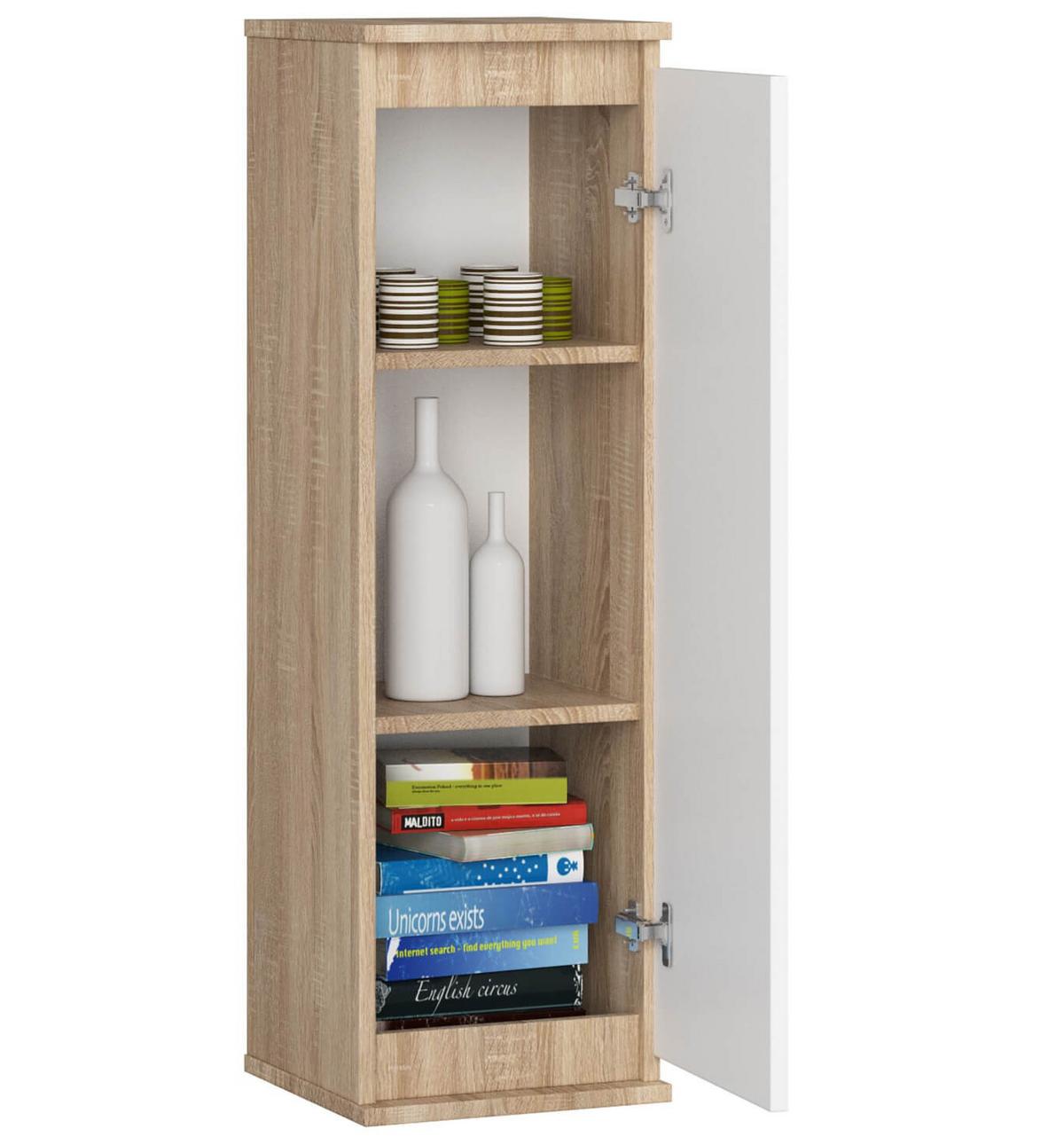 HÄNGESCHRANK Eiche Sonoma, Weiß 99/30/30 - Weiß/Sonoma Eiche, Holzwerkstoff (30/99/30cm) - RAUMHIRSCH FURNITURE