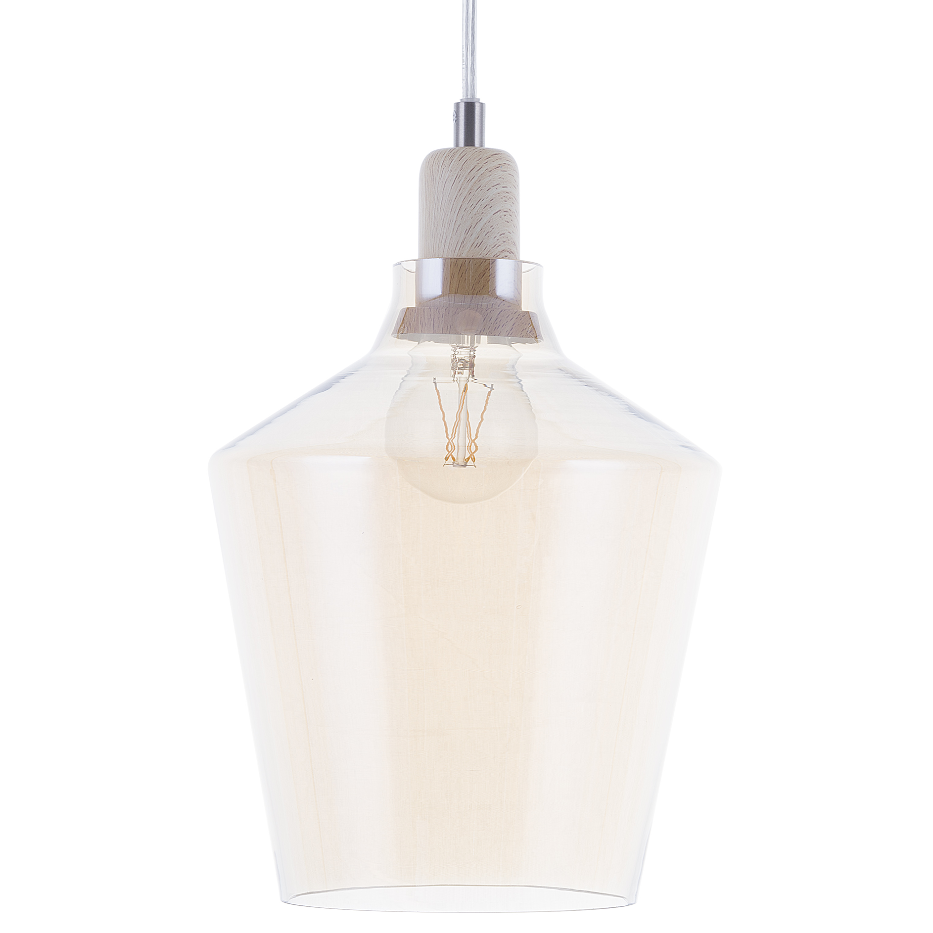HÄNGELEUCHTE Santon 20/20/136 cm - Transparent, Glas (20/20/136cm) - Beliani
